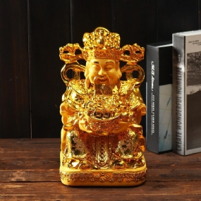 Bohatstvo Pozlátená Socha Wencaishen Feng Shui Ozdoby Dekorácie Maskot Vám Prinesie Viac Bohatstva