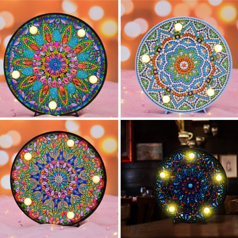 Diy Mandala Led Diamond Painting Light Lamp Vŕtačka Na Vyšívanie Art Craft Decor