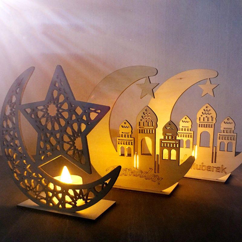 Drevené Diy Dekorácie Islamský Palác Eid Al-fitr Mubarak Darčeky Home Ornament