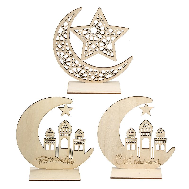 Drevené Diy Dekorácie Islamský Palác Eid Al-fitr Mubarak Darčeky Home Ornament