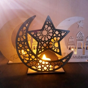 Drevené Diy Dekorácie Islamský Palác Eid Al-fitr Mubarak Darčeky Home Ornament