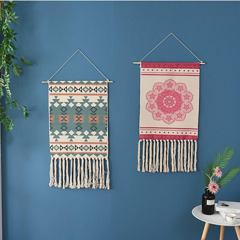 Gobelín Macrame Nástenný Závesný Chic Bohemian Home Dekorácia Izby Geometric Art Mat