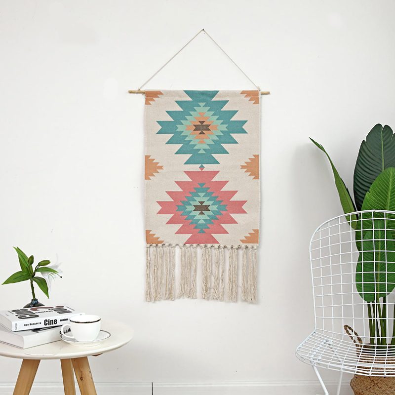 Gobelín Macrame Nástenný Závesný Chic Bohemian Home Dekorácia Izby Geometric Art Mat