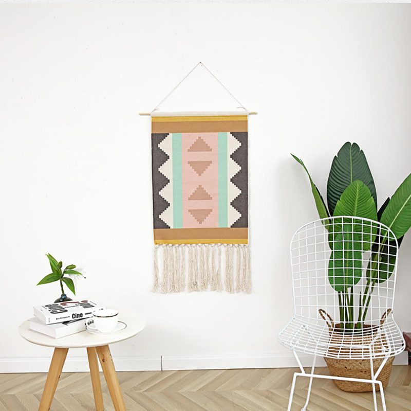 Gobelín Macrame Nástenný Závesný Chic Bohemian Home Dekorácia Izby Geometric Art Mat