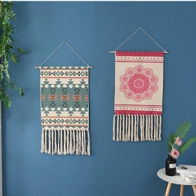 Gobelín Macrame Nástenný Závesný Chic Bohemian Home Dekorácia Izby Geometric Art Mat