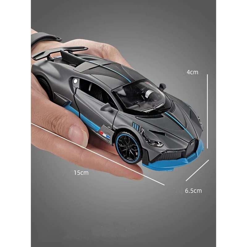 Hliníkové Športové Auto Bugatti Divo Zvukové Svetlá Otvorených Dverí