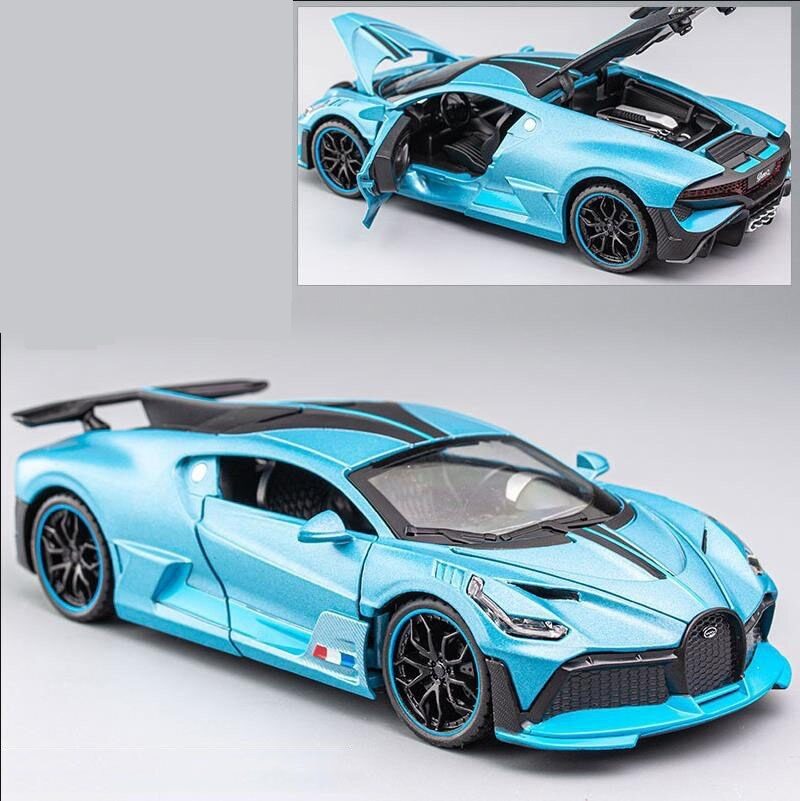 Hliníkové Športové Auto Bugatti Divo Zvukové Svetlá Otvorených Dverí