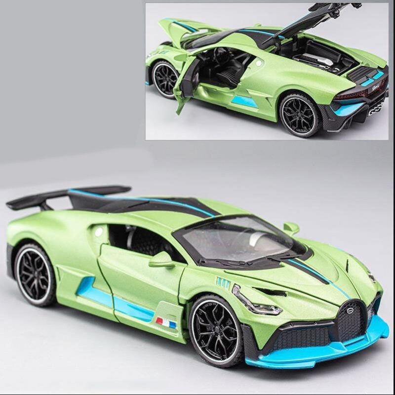 Hliníkové Športové Auto Bugatti Divo Zvukové Svetlá Otvorených Dverí