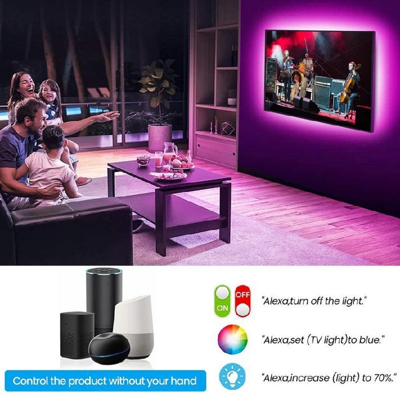 Led Svetelné Pásy Ovládač Wifi Flexibilná Dekorácia Rgb 5050 Podsvietená Lampa Nočné Svetlo Svetelný Reťazec