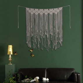 Macrame Backdrop Curtains Visiace Bo Ho Svadobný Vešiak Bavlna Nástenné Umelecké Domáce Dekorácie