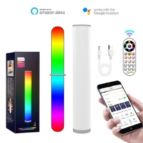 Moderná Led Valcová Stojaca Lampa Nočná Rgb16 Color App Remote Usb