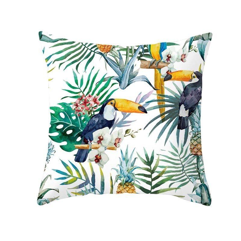 Obliečka Na Vankúš Poťah Na Tropické Rastliny Polyester Dekoratívne Zelené Listy Hod