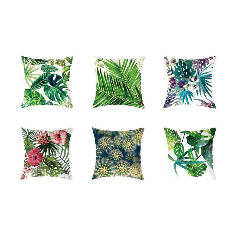 Obliečka Na Vankúš Poťah Na Tropické Rastliny Polyester Dekoratívne Zelené Listy Hod