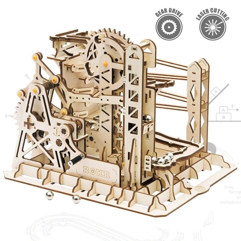 Sada Mechanických Modelov Drevených Hádaniek 4 Druhov Mramoru