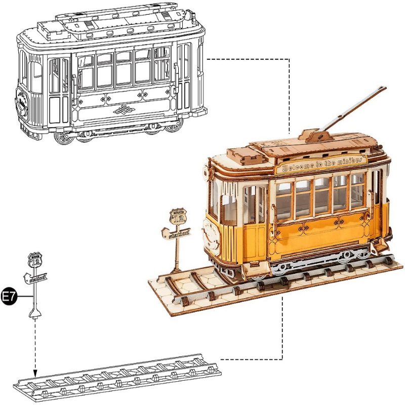 Súprava 3d Transportného Dreveného Modelu Pre Detskú Dekoráciu Na Stôl