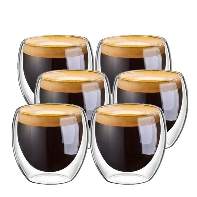 Súprava Šálok Na Espresso 80 Ml 2.7 Oz S Dvojitou Stenou Tepelne Izolovaná