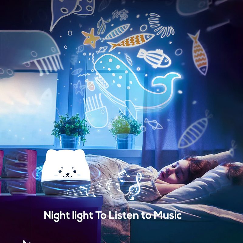 Svetlo Hviezdneho Projektora Farebná Hudba Led Nočné Svetlá Nabíjacie/otočné/spievajte Pre Deti