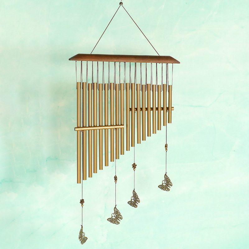 Vonkajšia Zvonkohra Melodické Tóny Motýľ Harfa Ručne Vyrobená Drevená Dekorácia Na Terasu V Domácnosti