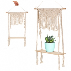 Woven Macrame Boho Plant Hanger Holder Tapestry Nástenné Umenie Pre Domáce Úložné Dekorácie