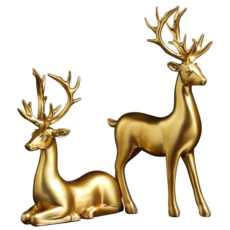 Živica Deer Golden Bull Figúrky Home Decor