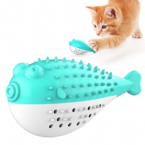 Cat Interactive Fish Toy Zubná Kefka Catnip