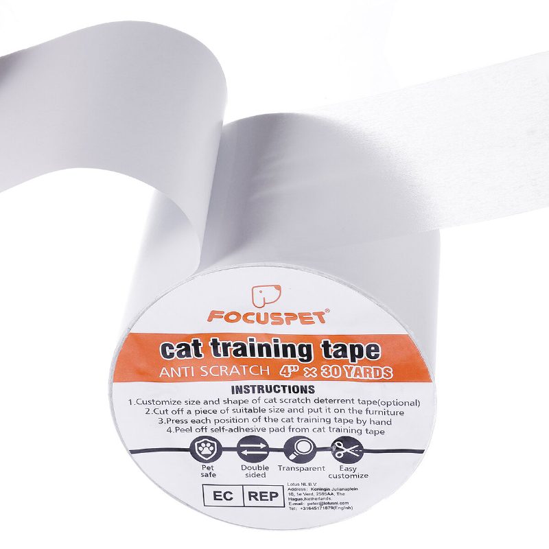 Focuspet Pet Scratch Tape Deterrent 4" X 33 Yards (33% Širšie) Nábytkové Chrániče Od Cats Tréningová Páska Pre Mačky Poškriabacie Podložky Obojstranné Nábytku