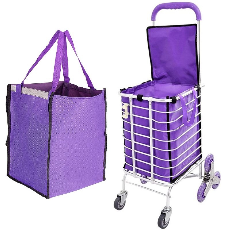 Nákupný Košík Látková Taška Prenosná Skladacia Oxford Trolley Rolling Bag Batožina