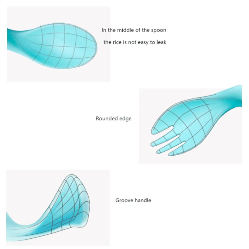 Silikónová Lyžička A Vidlička Bezpečné Hladké Kŕmenie Dieťaťa