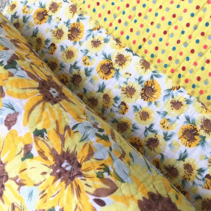 100% Bavlna Bodkovaná Slnečnica Patchwork Prikrývky Súpravy Queensunflowers