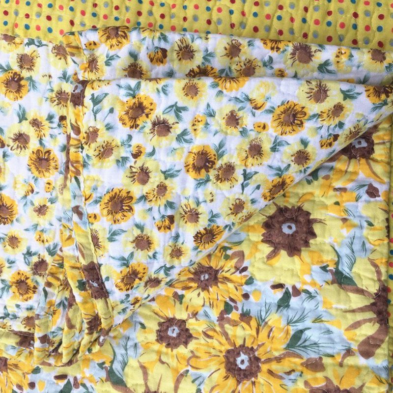 100% Bavlna Bodkovaná Slnečnica Patchwork Prikrývky Súpravy Queensunflowers