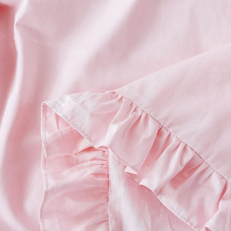 100% Bavlna Dievčenská Ružová Posteľná Súprava Twist 3d Látkový Dizajn Súpravy Vlnených Obliečok Na Perinu