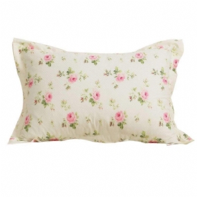 2ks Farmhouse Shabby Pink Roseette Print Rustikálne Vankúše Shams 100% Bavlna Obliečky Na