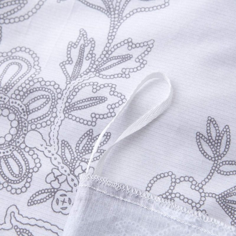 3 Ks Bielo-sivá Kvetinová Posteľná Bielizeň Zo 100 % Bavlny Obojstranné Obliečky Na Paplón