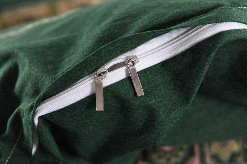 3 Ks Boho Súprava Posteľnej Bielizne Vintage Zelená Damašková Bohémska Obliečok Na Periny 100% Česaná Bavlna