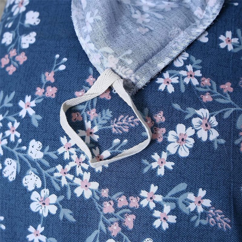 3 Ks Vintage Shabby Blue Kvetinová Posteľná Súprava 100% Bavlna Elegantné Drobné Kvety Farmhouse Obliečky Na Perinu So Zapínaním Na Zips