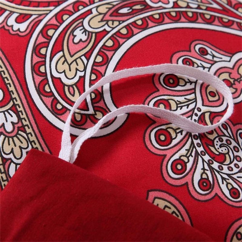 3ks Luxusná Posteľná Súprava Paisley Bordová Farba Bohemian Damask 800tc Obliečok Na Prikrývku Zo 100% Egyptskej Bavlny