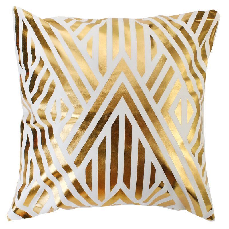 45 X 45 cm Cushion Gold Leaves Geometrický Vzor Poťah Na Vankúš Štvorcové Dekoratívne Obliečky Na Vankúše Pre Dekoráciu Kresla Na Pohovku