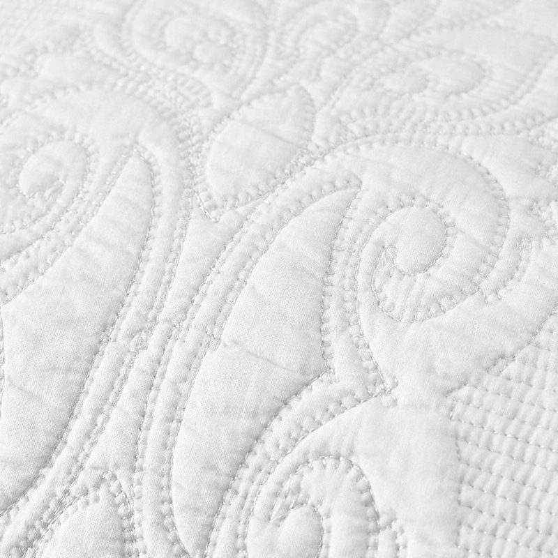 Biela Vintage Kvetinová Súprava Prikrývok Na Posteľ Queen (white Paisley)