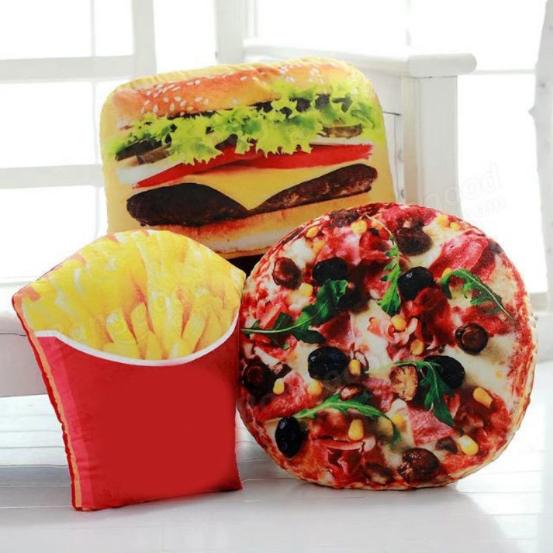 Creative Squishy 3d Pizza Cola Zemiakové Hamburgerové Čipsy Vankúšiky Jedlo Vankúšik Narodeninový Darček Trik Hračky