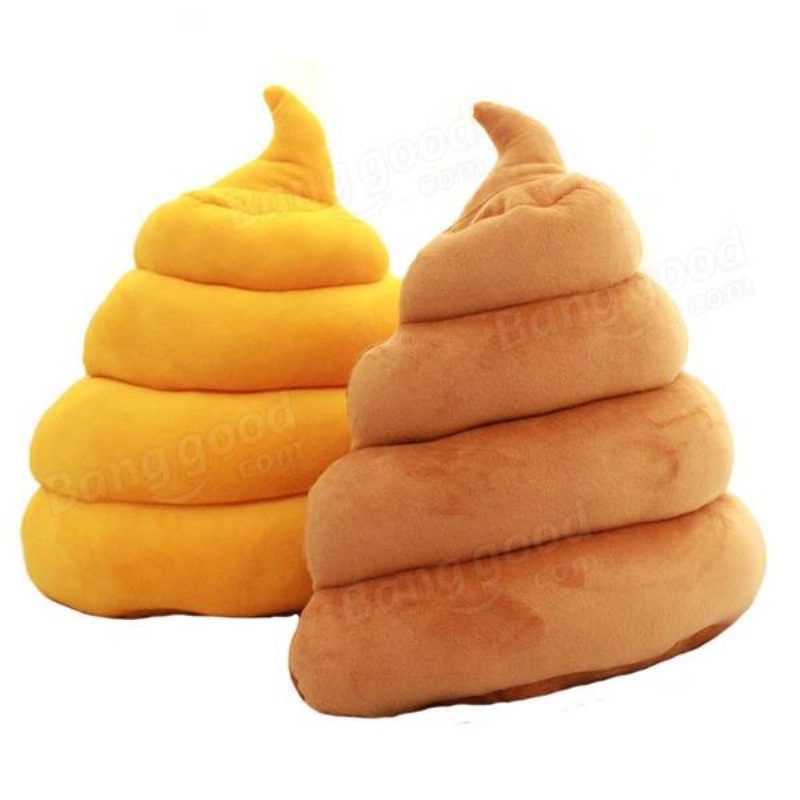 Funny Creative Brown Yellow Poo Shape Throw Vankúš Pohovka Kreslo Plyšový Vankúšik