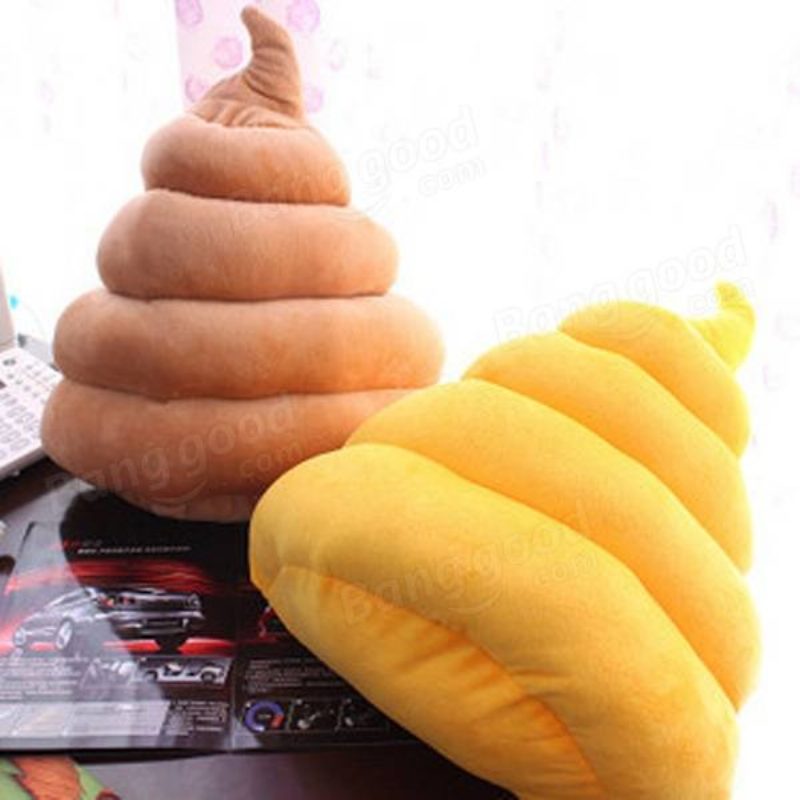 Funny Creative Brown Yellow Poo Shape Throw Vankúš Pohovka Kreslo Plyšový Vankúšik