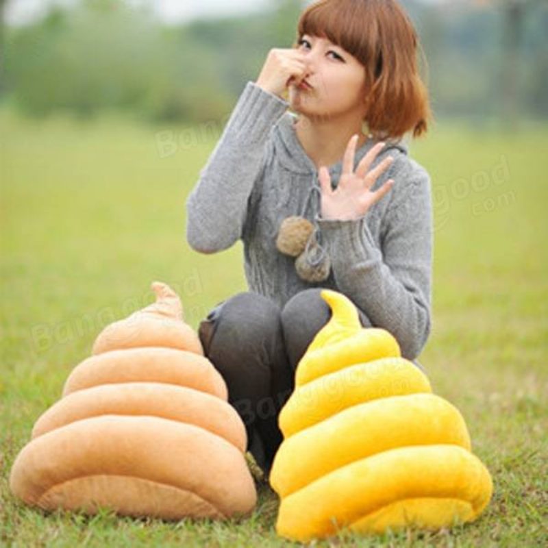 Funny Creative Brown Yellow Poo Shape Throw Vankúš Pohovka Kreslo Plyšový Vankúšik