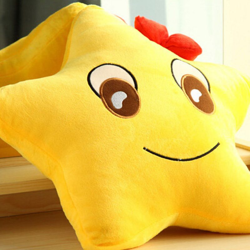 Funny Cute Lovers Vankúš Expression Mäkká Plyšová Pohovka Do Auta Kancelársky Vankúšik Yellow Star Throw