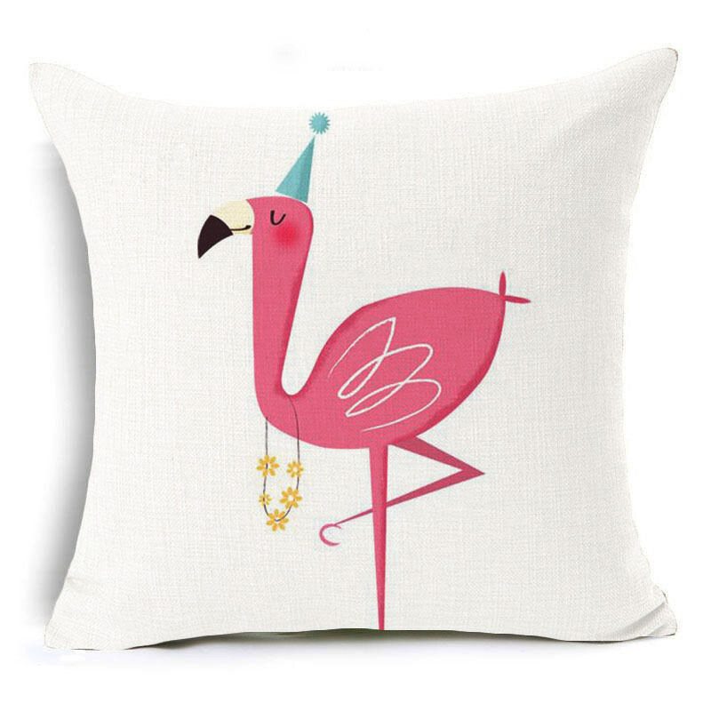 Honana Obliečka Na Vankúš 45 X 45 cm Domáca Dekorácia Flamingo Palmový List Design 16 Voliteľných Vzorov