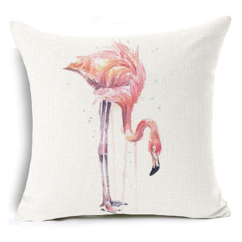 Honana Obliečka Na Vankúš 45 X 45 cm Domáca Dekorácia Flamingo Palmový List Design 16 Voliteľných Vzorov