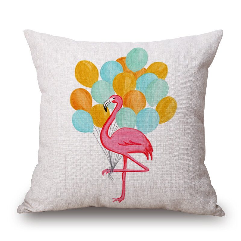 Honana Wx-d2 45x45cm Vintage Flamingos Bavlnené Obliečky Na Vankúšik Vianočný Poťah Na Vankúš Do Pása