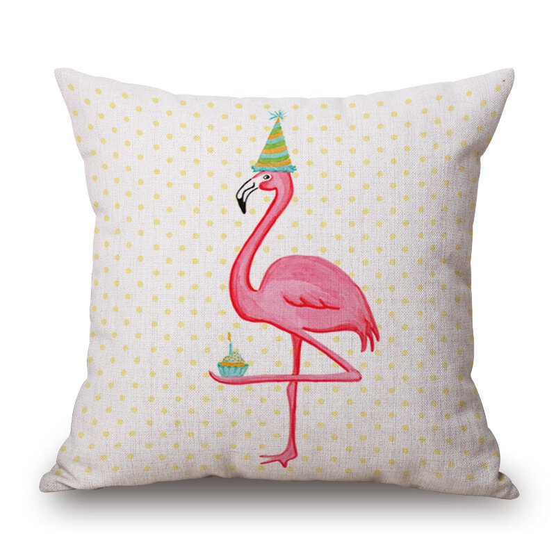 Honana Wx-d2 45x45cm Vintage Flamingos Bavlnené Obliečky Na Vankúšik Vianočný Poťah Na Vankúš Do Pása