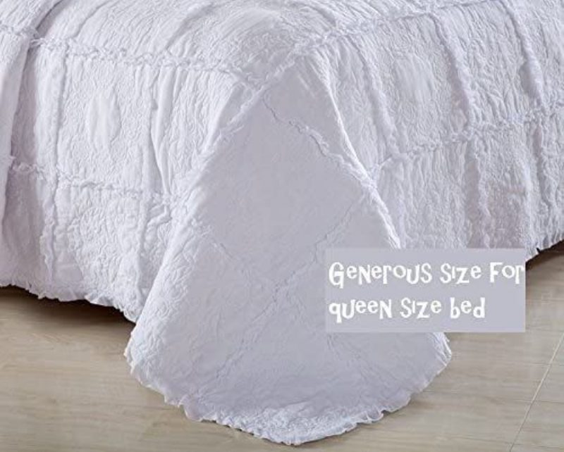 Luxusná Biela Patchworková Súprava Prikrývok S Nízkou Hmotnosťou 3 Ks Prešívaných Veľkosti Queen Na Posteľ