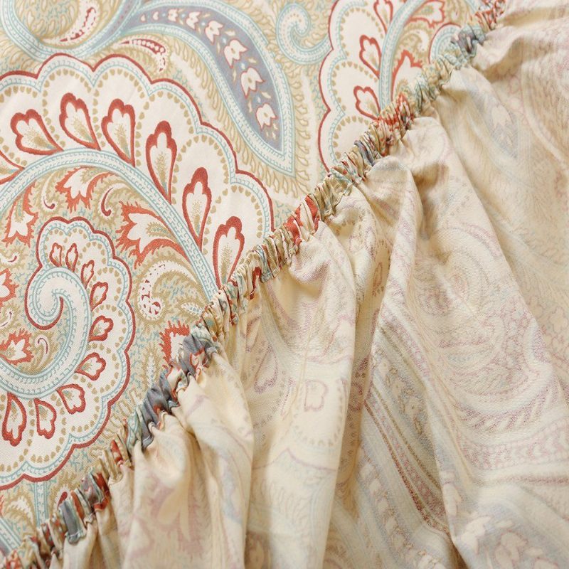 Luxusná Posteľná Bielizeň Paisley Design Obliečky 800 Nití 100 % Egyptská Bavlna Khaki