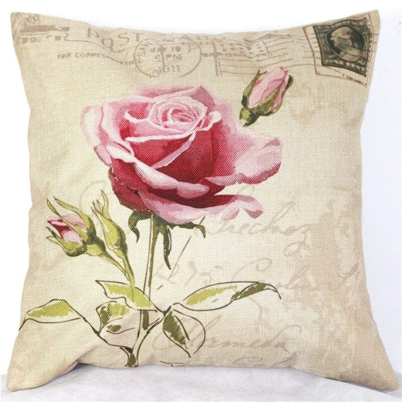 Obliečka Na Vankúš Na Vintage Throw Cushion Rose Flowers